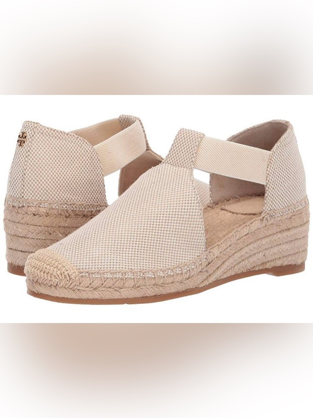 Tory Burch Catalina canvas wedge espadrilles sandals size 9.5